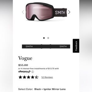 SMITH NWT Vogue Ski/Snowboard Goggles